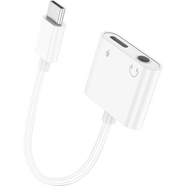 Leewello Μετατροπέας USB-C male σε 3.5mm / USB-C female Λευκό (YPX-037)